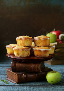 苹果松饼甜点健康食品图片
