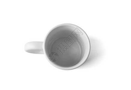白色陶瓷杯或咖啡杯或茶杯在白图片