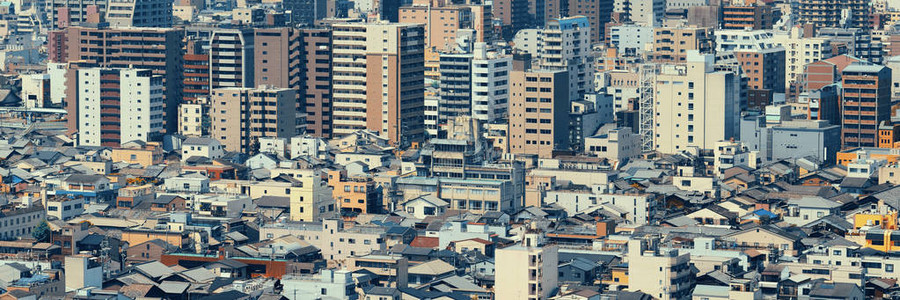从上面的京都市屋顶视图日本图片