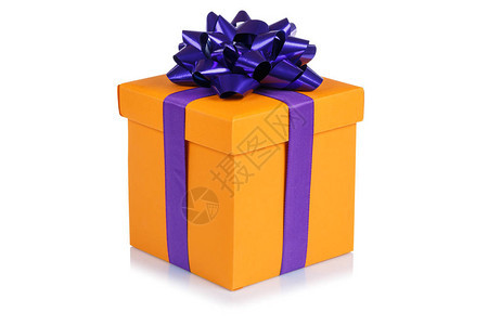 生日礼物圣诞礼物现为橙色盒子背景图片