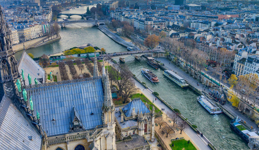 法国巴黎巴黎圣母院的城市景观图片