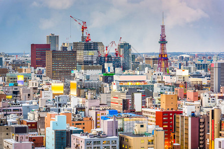 日本札幌市中心城市天际线图片