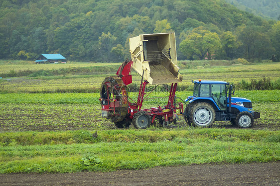 2018年在北海道农民耕种区的农用图片