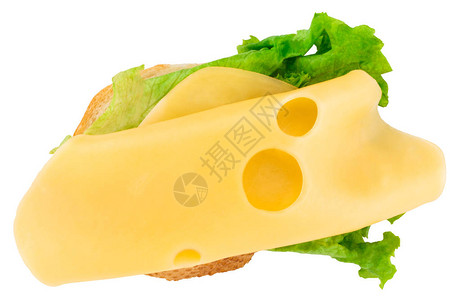 以奶酪和生菜为口味的露天健康三明治图片