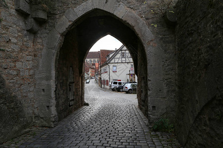 罗腾堡镇德国城墙上的大门图片
