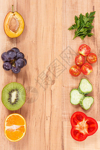新鲜水果和蔬菜框架图片