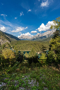 Zugspitze假期松树高清图片