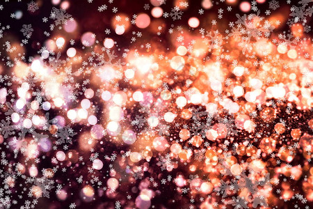 圣诞背景低调的飞雪薄片和深蓝夜晚的恒星美丽的冬季银雪图片