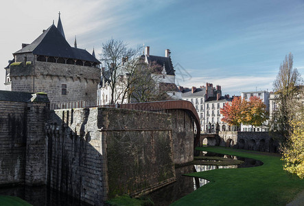 布列塔尼公爵城堡在法国南特阳图片
