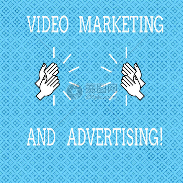 显示视频营销和广告的文本符号概念照片促销活动优化策略绘制胡分析手在无缝小圆圈上用图片
