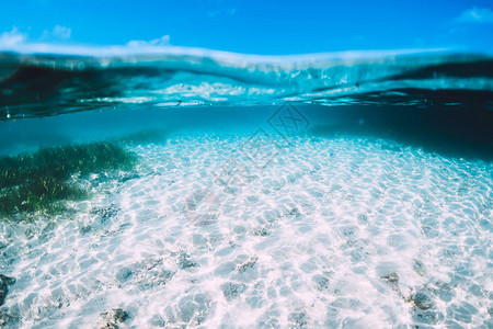 巴哈马的蓝水和沙Bluewaterand图片