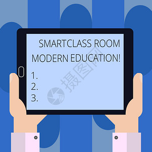 手写文字书写智能教室现代教育概念意义学校和新技术胡分析手持空白屏幕平板电脑智能手机图片