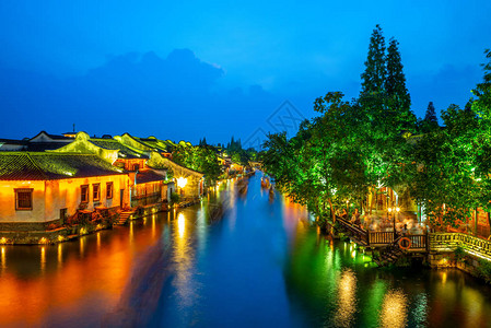 浙江平湖华津的风景一个历史悠背景