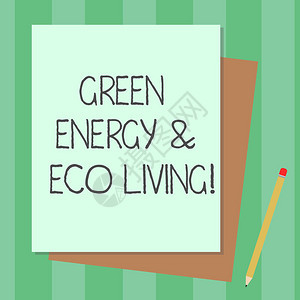 概念手写显示绿色能源和生态活商业照片文本回收再利用堆栈不同的粉彩构图片