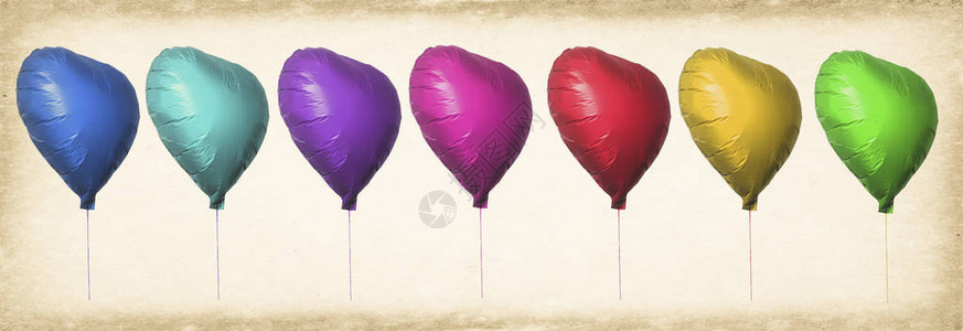 许多彩色心形气球图片