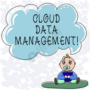 显示云数据管理的概念手写商业照片文本一种跨云平台分析数据的技术婴儿坐在地毯上背景