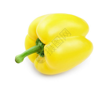 在白色背景隔绝的黄色甜椒背景图片