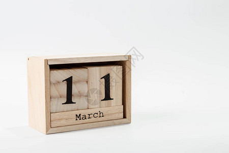 木制日历3月11日在图片