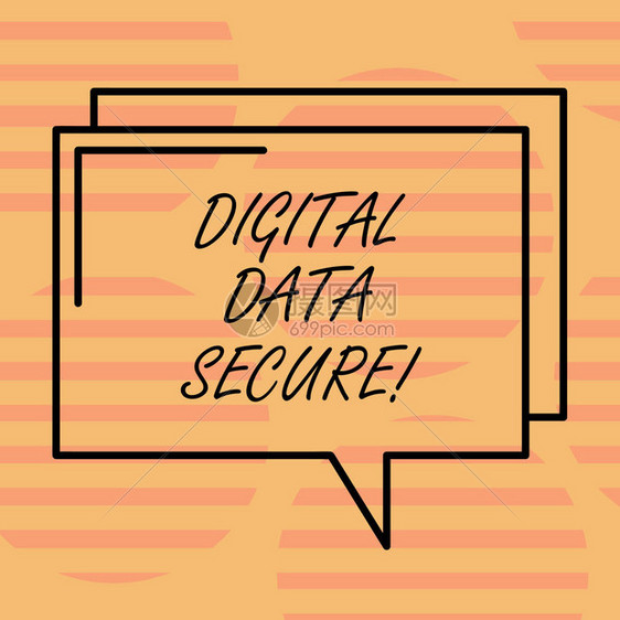 文字书写文本数字据安全防止未经授权访问计算机和网站的商业概念矩形轮廓透明漫画语音气泡图片