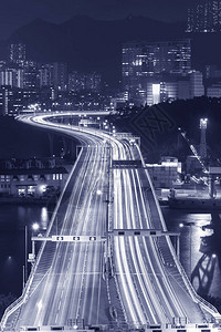 香港城市夜间公路图片