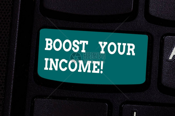 手写文字写作提高你的收入概念意义使用兼职工作增加月薪或年薪键盘意图创建计算机消图片