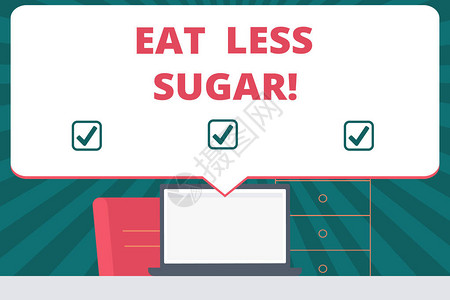 少食多餐写作食少糖的手写文字概念意指减少吃甜食糖背景