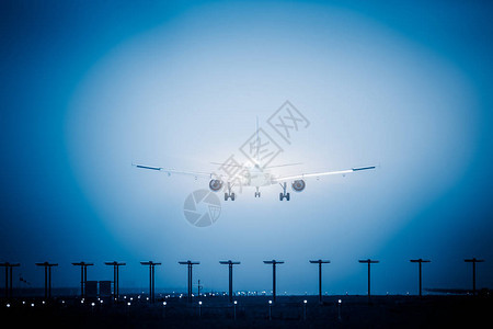 飞机降落深圳机场背景图片