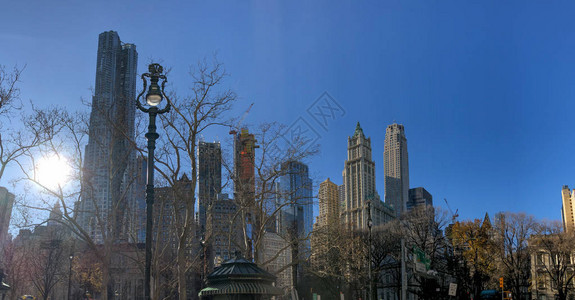 曼哈顿市中心城市建筑全景图片
