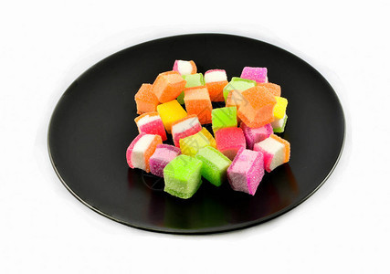 彩色果冻水果小吃特写糖果冻甜点图片