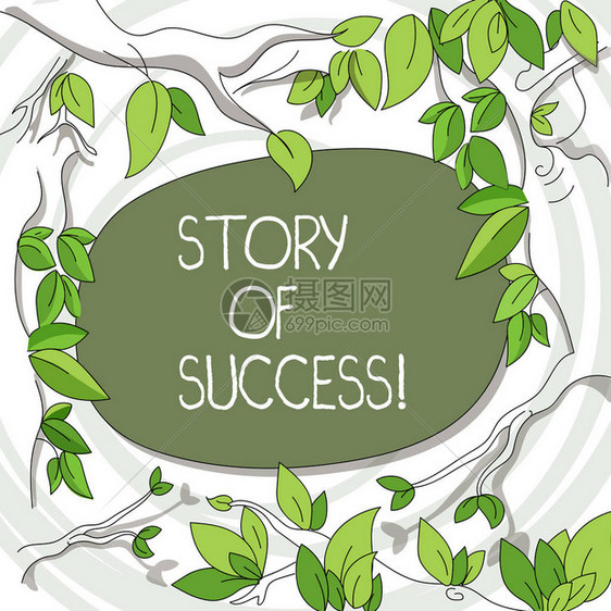 写笔记显示成功的故事展示财富赞誉或辉煌成就的商业概念树枝散落着树叶环绕空白图片