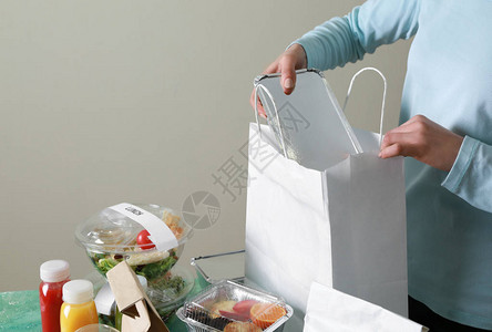 客户食品交付服务包装订单工人图片
