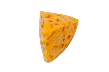 白色背景的一块黄果da奶酪被孤图片
