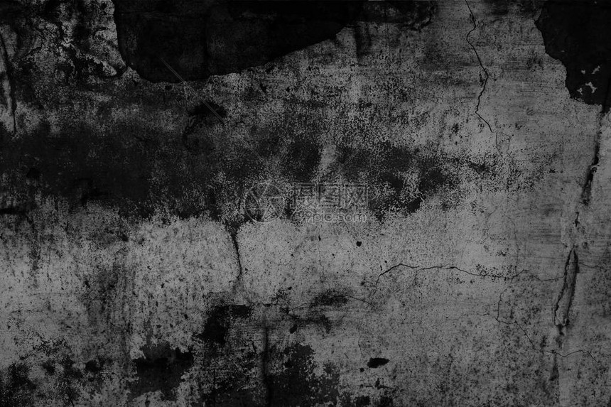 Grunge纹理黑白色调的墙壁图片