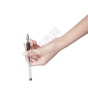 女用钢笔在白色图片