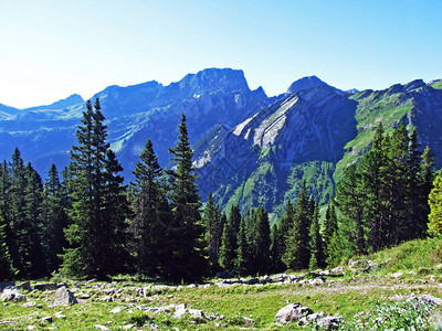 Alviergruppe山脉高山峰和岩石地貌图片