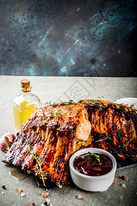 Grilled肉类概念bbq猪排图片