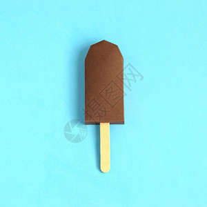纸做的巧克力冰棒体积手工纸对象纸艺和工艺时髦的爱好最小的艺术食品概背景图片