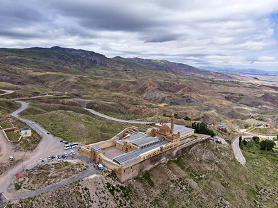 对IshakPashaPalace的空中观察是位于土耳其东部Agri省多古贝亚齐特区的半掠夺宫殿和行政综合体图片