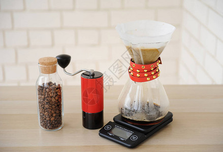 替代手动冲咖啡滴灌式过滤器红咖啡研磨机电子图片