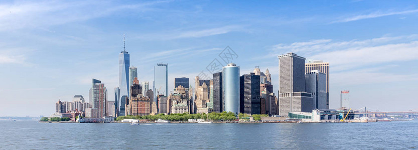 美国纽约市曼哈顿下城全景图片