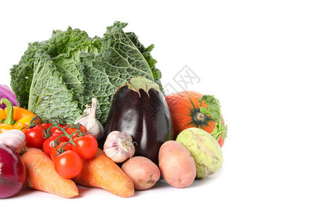 与成熟有机蔬菜分离的有机蔬菜成图片