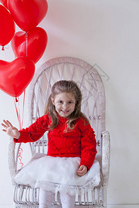 有红气球的小女孩情图片