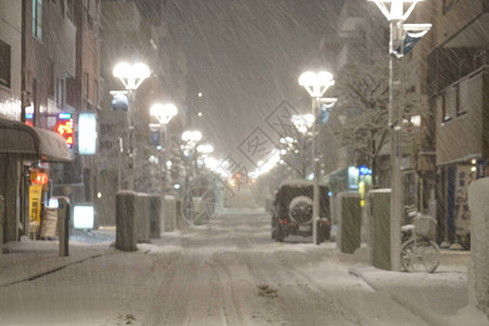 城市雪景图图片