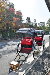 旅游区使用日本的人力车图片