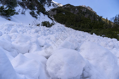 雪崩后的景观塔特拉山脉图片