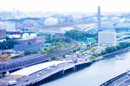 湾区倾斜移位附近的城市景观品川区东京日本102背景图片
