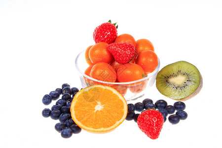 蓝莓猕猴桃草莓和橙子图片