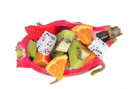 火龙果猕猴桃草莓和橙子图片