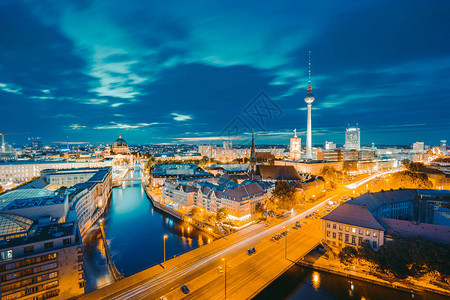 柏林天际线的经典景观图片