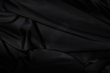 黑色纺织背景的顶视图背景图片